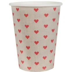 Gobelet En Carton Avec Coeur Rouge X 10 Pi Ces