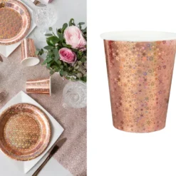 Gobelet En Carton Etincelant Rose Gold X 10 Pi Ces