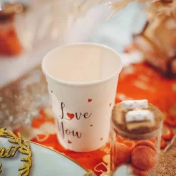Gobelet En Carton I Love You X 8 Pi Ces
