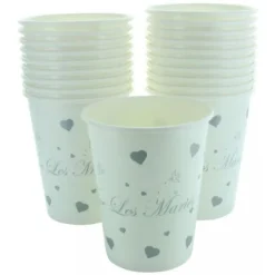 Gobelet En Carton Vive Les Mari S Argent X 10 Pi Ces