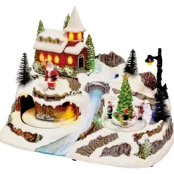 Grand Village De Noel Avec Pere Noel Et Sapin Anim