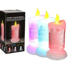 Grande Bougie Led Paillet Avec Changement De Couleur