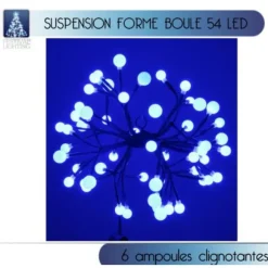 Grappe Suspension De Noel Lumineuse 54 Led Bleu