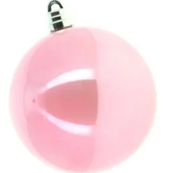 Grosse Boule De Noel En Verre Rose 15Cm