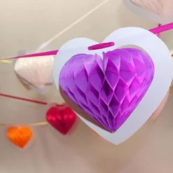 Guirlande 10 Coeurs Parme Sur Ruban 4 M Tres