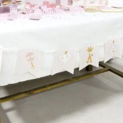 Guirlande 14 Fanions Baby Shower Rose