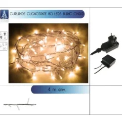 Guirlande Clignotante & Electrique 80 Led Blanc Chaud