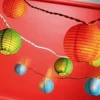 Guirlande De Boule Lanterne En Papier Led