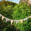 Guirlande De Decoration Fanions Jute Et Dentelle 3M