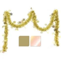 Guirlande De Noel Flocon De Neige Or Blanc