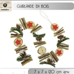 Guirlande De Noel Nature Rondin De Bois