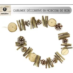 Guirlande De Noel Nature En Morceau De Bois