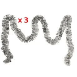 Guirlande De Noel Pas Cher Argent X 3 Pi Ces