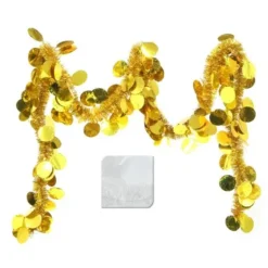 Guirlande De Noel Pastille Ronde Or / Blanc