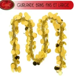 Guirlande De Noel Pastille Ronde Large Or