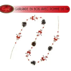 Guirlande De Noel Pomme De Pin Avec Pere Noel
