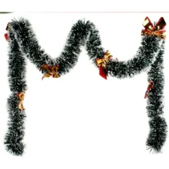 Guirlande De Noel Vert Avec Bout Blanc Et Noeuds