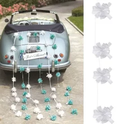 Guirlande De Noeuds Blanche En Raphia Pour Voiture