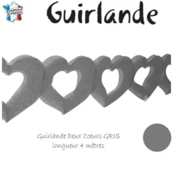 Guirlande En Papier Avec Coeur Gris