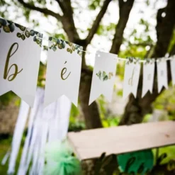 Guirlande Fanions B B D'Amour Or