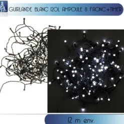 Guirlande Lumineuse 120 Led Blanc Froid Avec Timer
