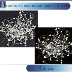 Guirlande Lumineuse 120 Led Ampoule Cerise Blanc