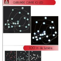 Guirlande Lumineuse À Pile 10 Led Cuivre