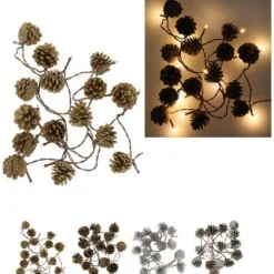 Guirlande Lumineuse A Pile 15 Led Pomme De Pin