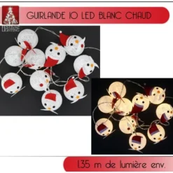 Guirlande Lumineuse A Pile 10 Led Bonhomme