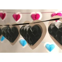 Guirlande Papier 10 Coeurs Alv Ol S Noir
