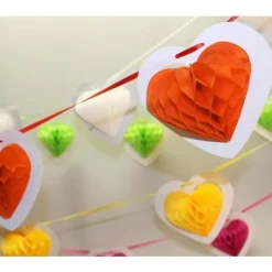 Guirlande Papier 10 Coeurs Alv Ol S Orange