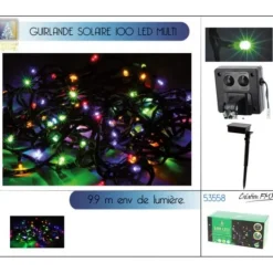 Guirlande Solaire 100 Leds Multicolore
