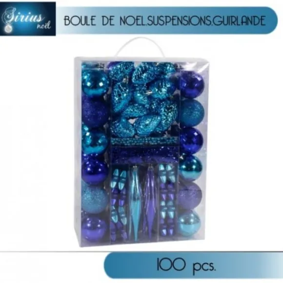 Kit De Décoration Sapin De Noel 100 Pi Ces Bleu