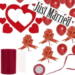 Kit Decoration Mariage G Ant Just Married Rouge