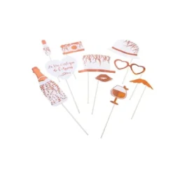 Kit Photobooth Vegetal Rose Gold X 10 Pi Ces