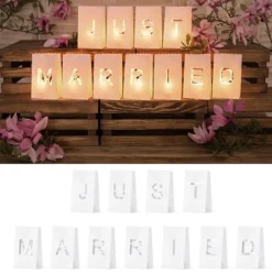 Lanterne Photophore Mariage Just Married X 11 Pi Ces