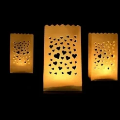 Lanterne Photophore Mariage Avec Petits Coeurs X 10 Pi Ces