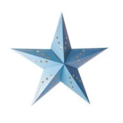 Lanterne Toile Bleu Pastel 60Cm