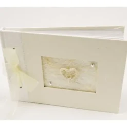 Livre D'Or Coeur Raphia Ecru