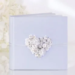 Livre D'Or Mariage Avec Coeur En Raphia Blanc