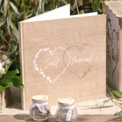 Livre D'Or Mariage Naturel Just Married 24 Cm X 24 Cm