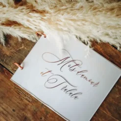 Livre D'Or Mots D'Amour Et Tralala Acrylique Rose Gold