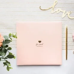 Livre D'Or Rose Avec Petit Coeur Or