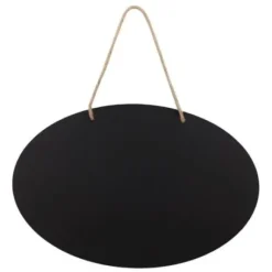 Lot De 3 Ardoises Noires En Carton Ovale A Suspendre