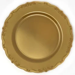 Lot De 40 Assiettes En Plastique Gourmet Luxe Or