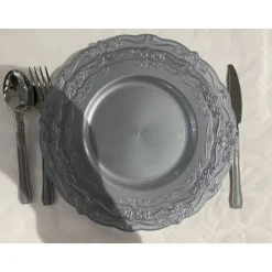 Lot De 30 Assiettes Plastique R Utilisables Manhattan Grises