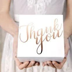 Lot De 10 Boites A Gateaux Thank You Rose Gold