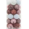 Lot De 30 Boules De Noel Arabesque Rose Gold Et Blanc 4Cm