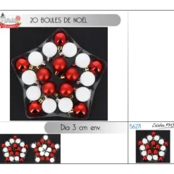 Lot De 20 Boules De Noel Blanc 3Cm