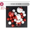 Lot De 20 Boules De Noel Rouge Et Blanc
